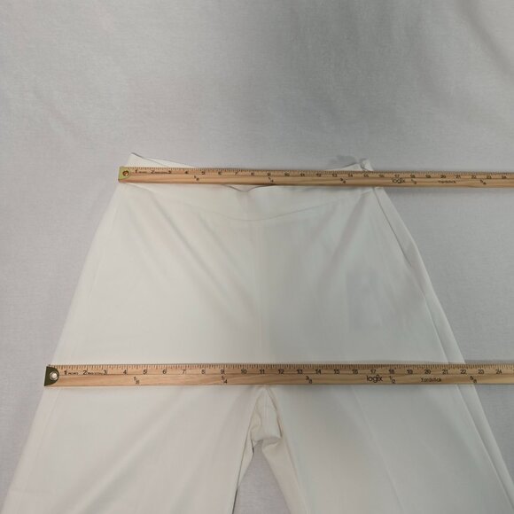 ELIE TAHARI Officecore Mob Wife IVORY Hi-Rise Wide Leg Cropped  Trouser Size 12 - Picture 13 of 16